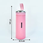 Water Bottle 400ml Leak Proof Glass Water Bottle With Daily Water Intake For Gym And Children Nice Bottle (1 Pc  Pink Color)