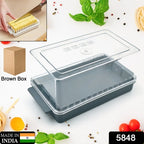 5848 Butter Storage Box With Slicer For Easy Cuttingcheese Butter Organizer Dispenser For Kitchen Refrigeratortransparent Plastic Butter Box With Lidbutter Cutter Slicer Storage Tray (1 Pc)