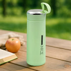Water Bottle 400ml Leak Proof Glass Water Bottle With Daily Water Intake For Gym And Children Nice Bottle (1 Pc  Light Green Color)