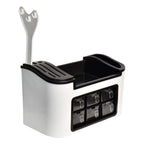 Multifunctional Kitchen Storage Organizer Rack With 6 Spice Containers Knife  Spoon Holder And Top Shelf