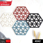 4042 Cup Mat Pvc Tea Coaster Non-slip Placemat High Temperature Insulation Pad Hollow Pot Mat Bowl With Anti-hot