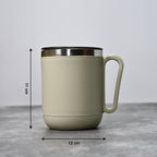 8137 Ganesh Premium Stainless Steel Coffee Mug With Heat Resistant Mug Lid. Approx 400ml Mug.