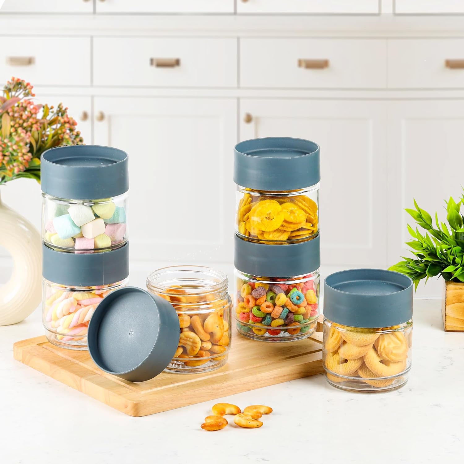 Airtight Transparent Kitchen Storage Jar With Secure Lid (1 Pc  500 Ml Approx)