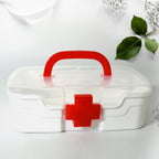 12734 Medical Box 1 Piece Indoor Outdoor Medical Utility Medicine Storage Box Detachable Tray Medical Box Multi Purpose Regular Medicine First Aid Box With Handle  Transparent Lid