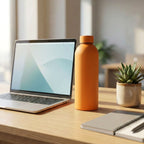 Stainless Steel Double Wall Vacuum-insulated Drink Water (Orange  500 Ml Approx)