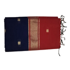 Navy blue body Maroon pallu & blouse  Maheshwari  Cotton Sarees
