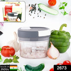 2673 Handy Chopper And Slicer Used Widely For Chopping And Slicing Of Fruits Vegetables Cheese Etc. Including All Kitchen Purposes