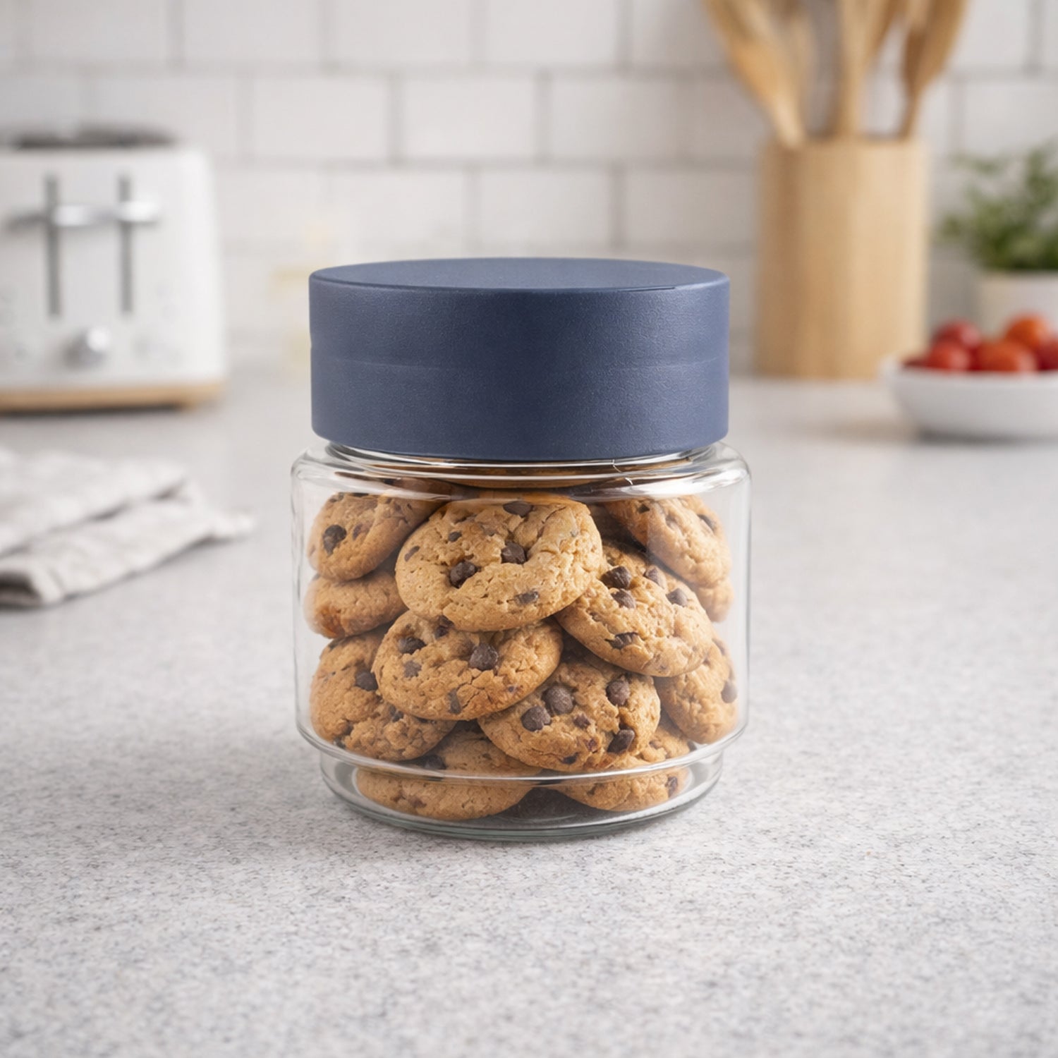 Airtight Transparent Kitchen Storage Jar With Secure Lid (1 Pc  500 Ml Approx)