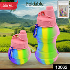 Flexible Collapsible Silicone Sports Water Bottle (260 Ml  20 Cm Folding)