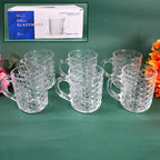 Glass Coffee  Tea Cup  Mug With Handle (6 Pcs Set)