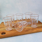 Supermom Plastic Chai Pyali Transparent Tea Glass Set (130ml  6 Pc)