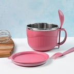 Apex Premium 700 Ml Multipurpose Noodle Bowl With Handle Lid And Fork