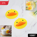 Cute Duck Shape Silicone Hot Pot Holder (2 Pc)